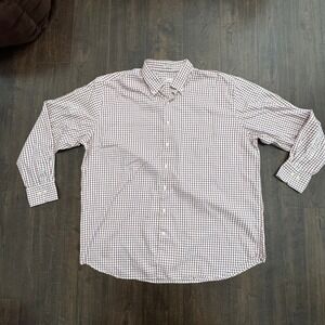 Peter Millar Crown Soft Check Button‎ Down Shirt Cotton Silk Blend Size XXL